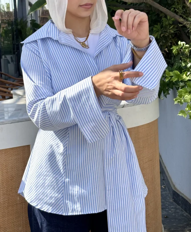 Blue Serene Stripes Blouse
