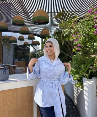 Blue Serene Stripes Blouse