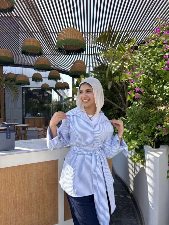 Blue Serene Stripes Blouse